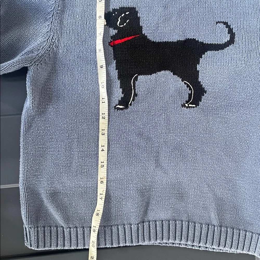 Blue Sweater with Black Dog Design Size XL KIDS